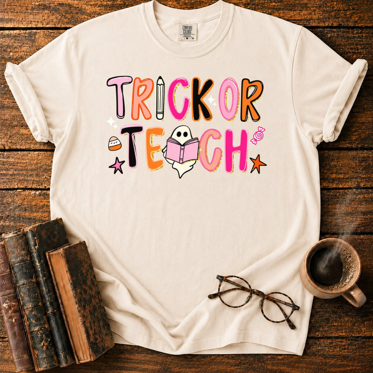 Trick Or Teach T-Shirt in Ivory – BooksThreads