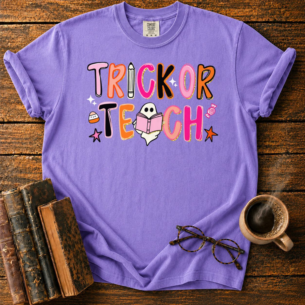 Trick Or Teach T-Shirt in Violet – BooksThreads
