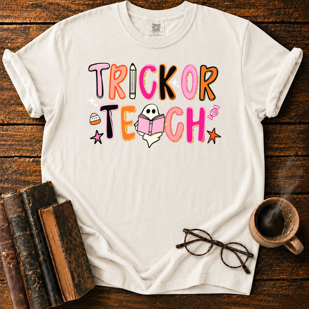 Trick Or Teach T-Shirt in White – BooksThreads