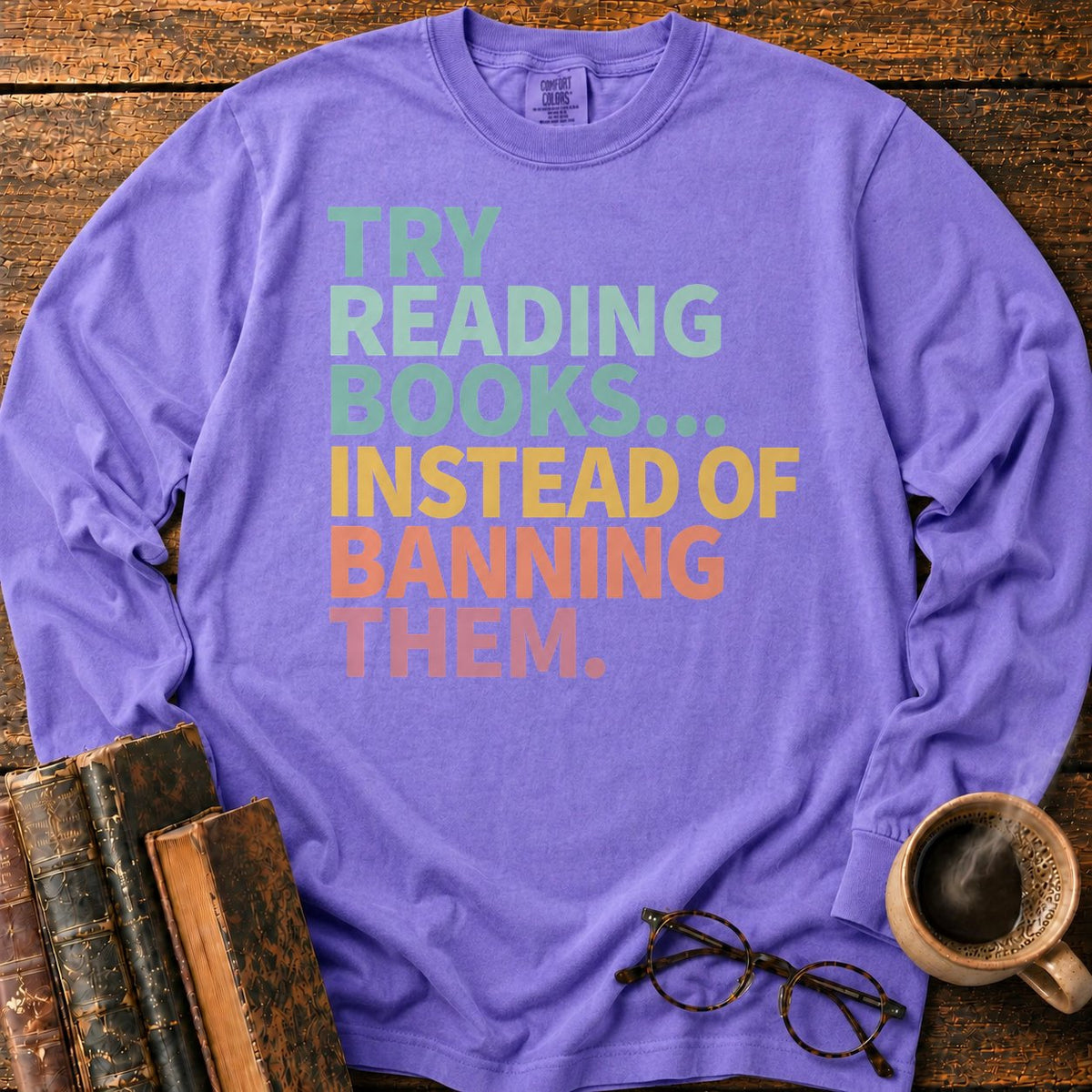 Try Reading Books LS T-Shirt in Violet – BooksThreads