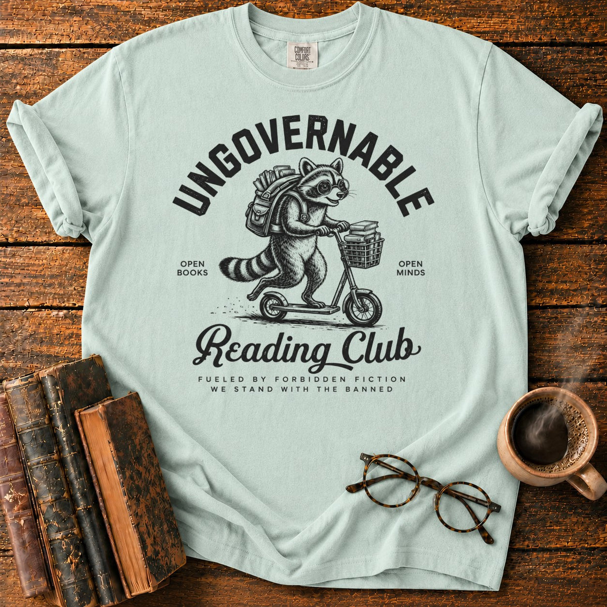 Ungovernable Reading Club Raccoon T-Shirt in Bay – BooksThreads