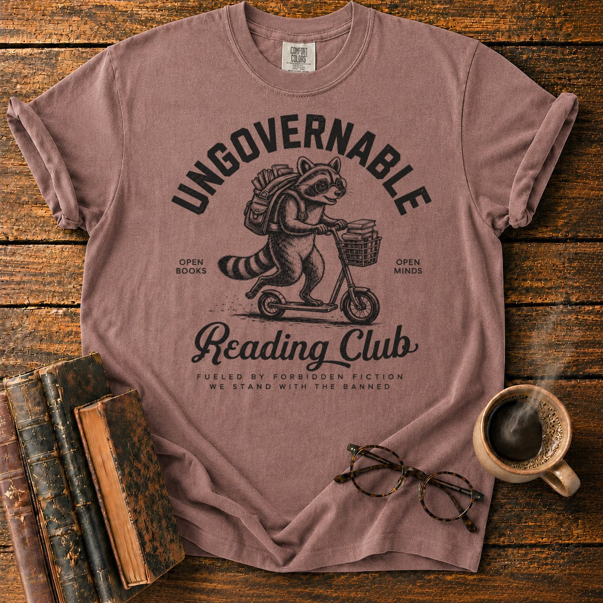 Ungovernable Reading Club Raccoon T-Shirt in Espresso – BooksThreads
