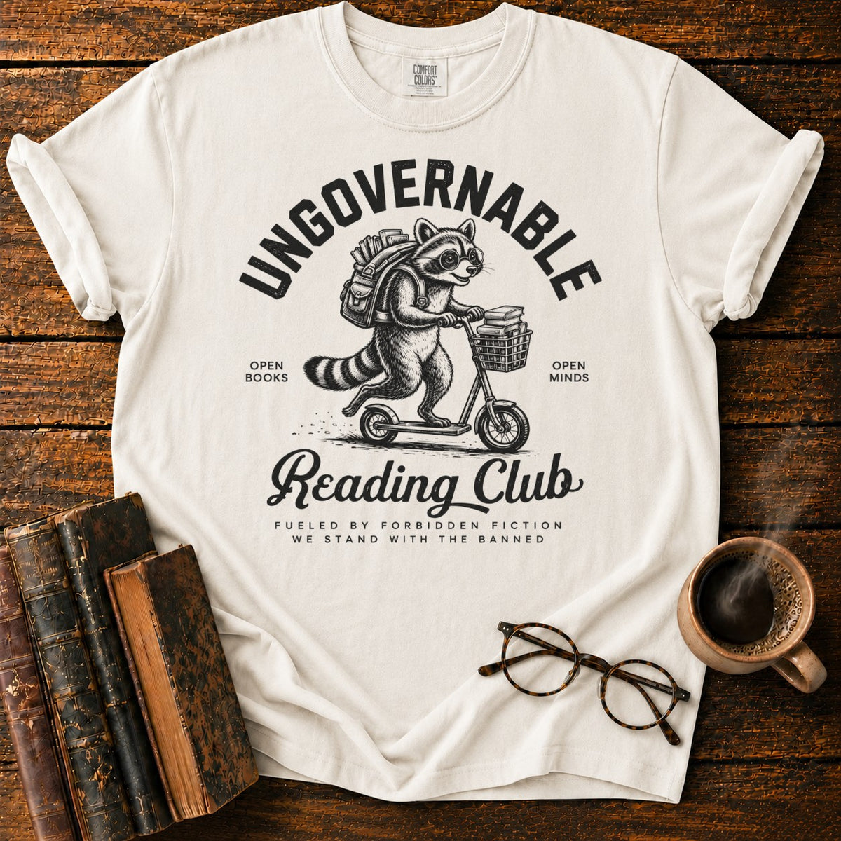 Ungovernable Reading Club Raccoon T-Shirt in White – BooksThreads