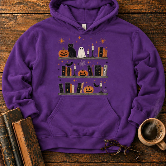 Spooky Halloween Bookshelf Display Hoodie