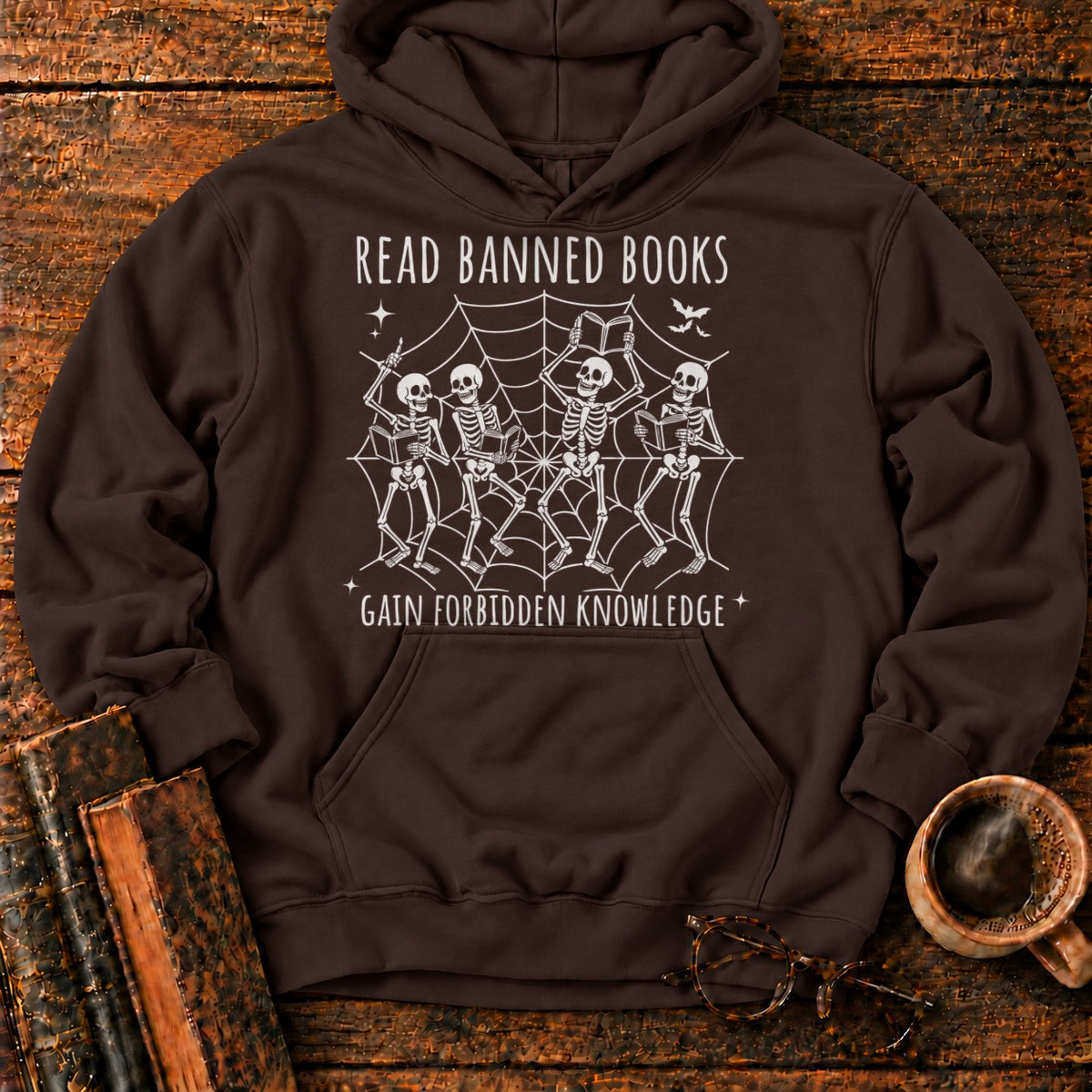 Dancing Skeletons Reading Banned Books Hoodie
