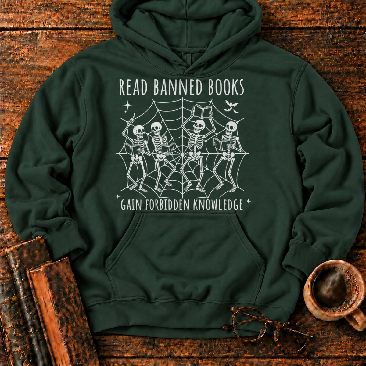 Dancing Skeletons Reading Banned Books Hoodie