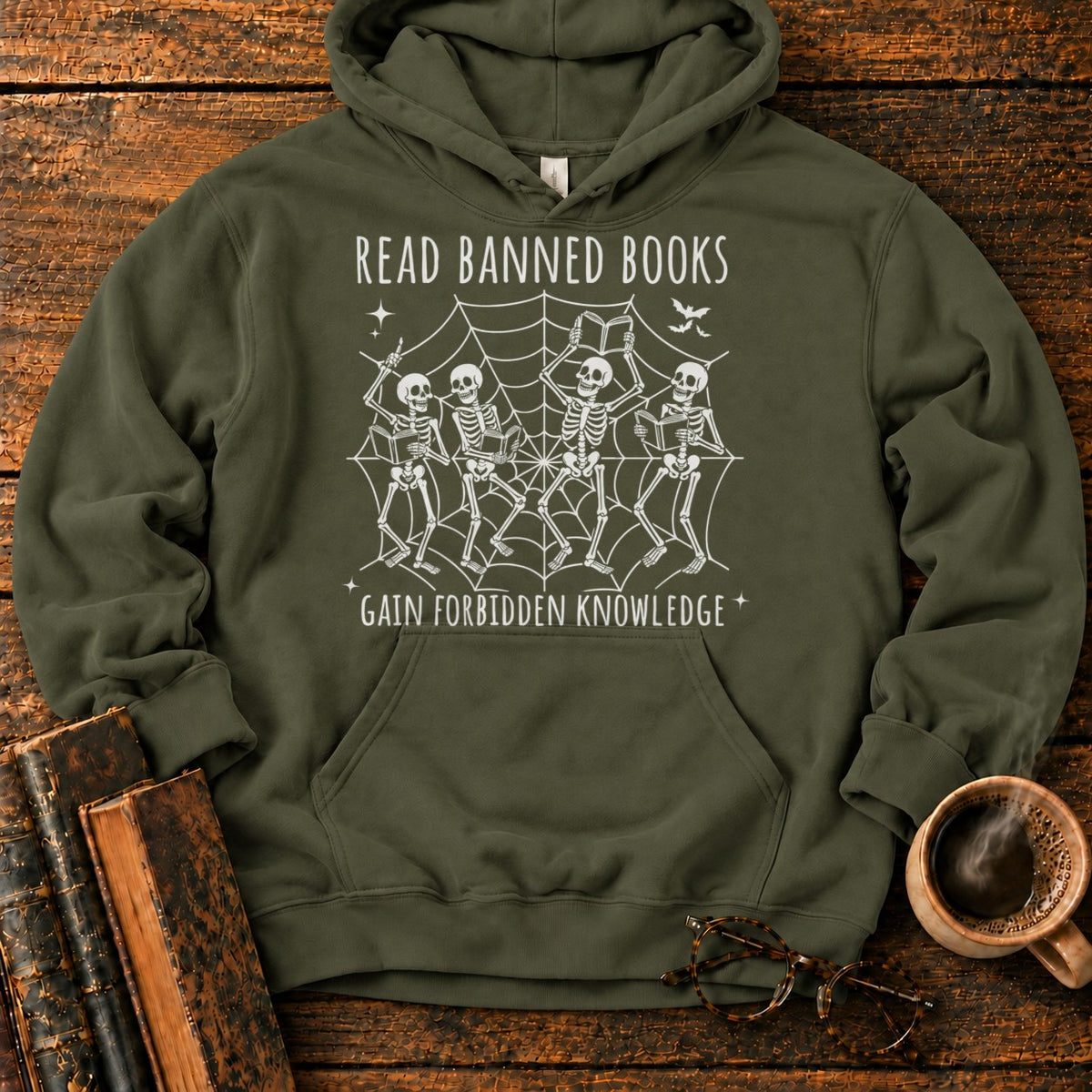 Dancing Skeletons Reading Banned Books Hoodie
