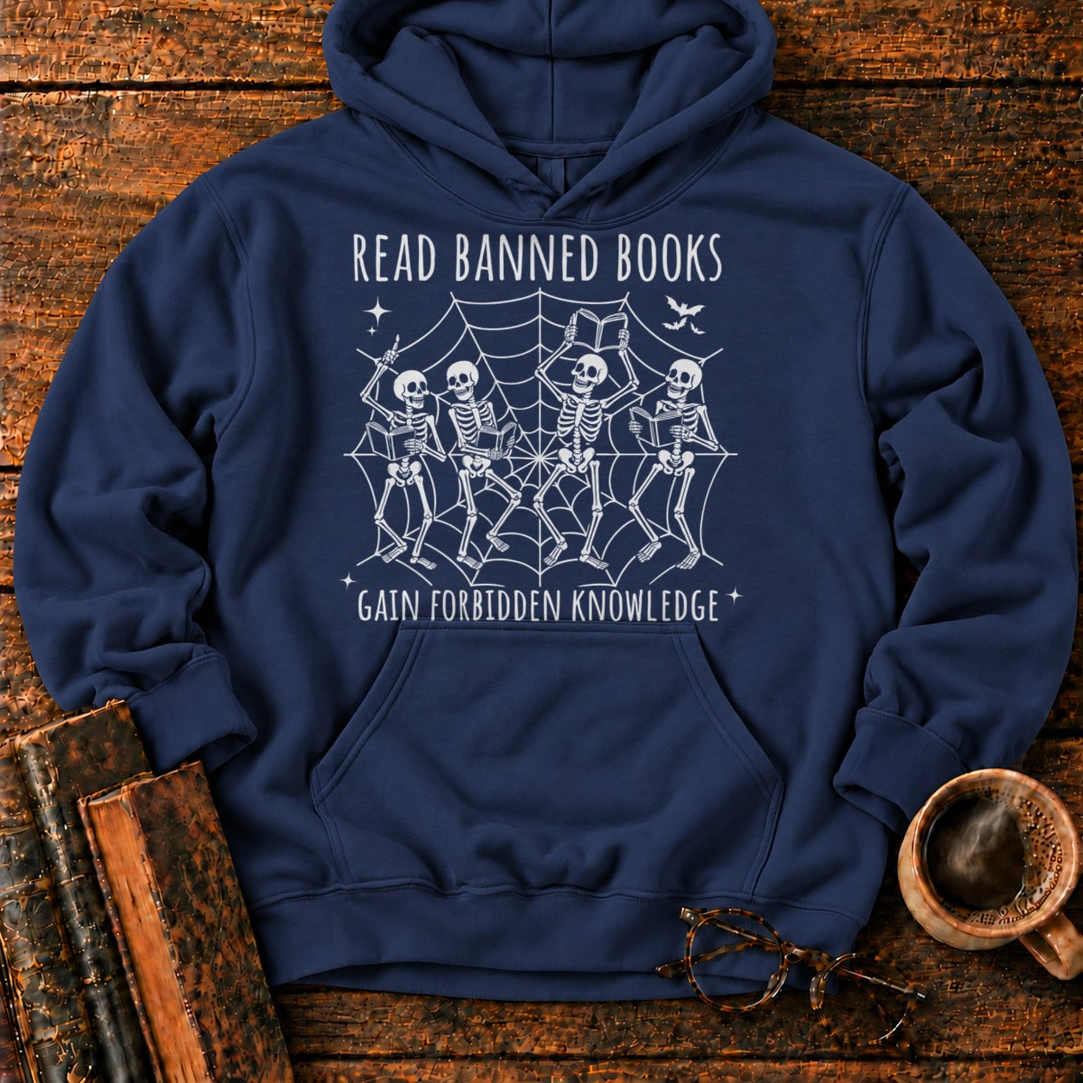 Dancing Skeletons Reading Banned Books Hoodie