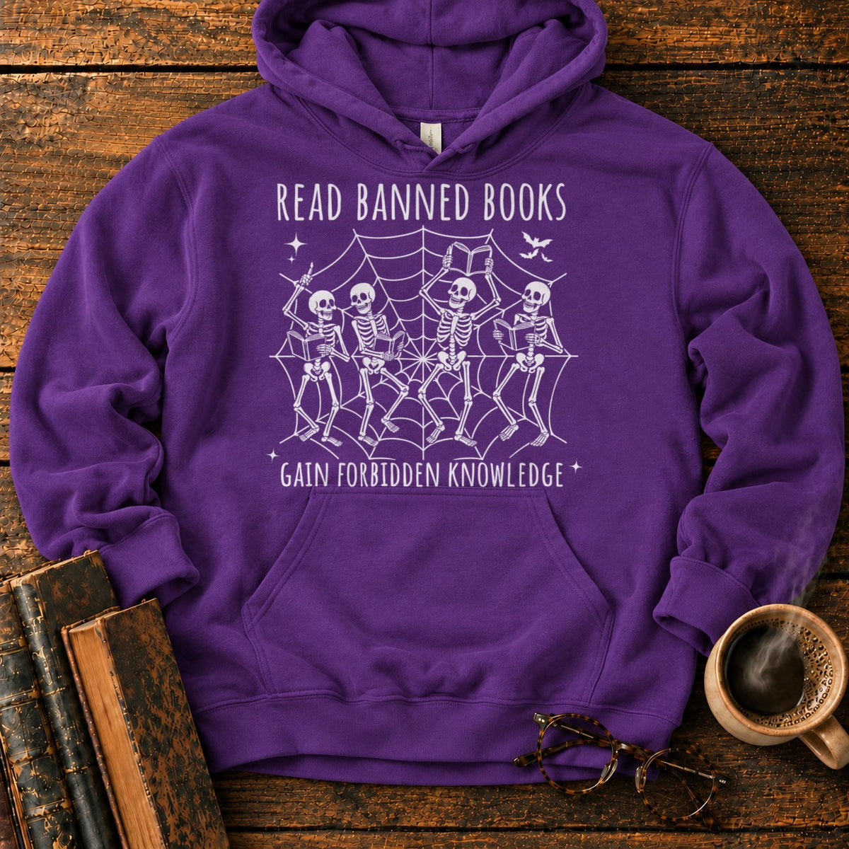 Dancing Skeletons Reading Banned Books Hoodie