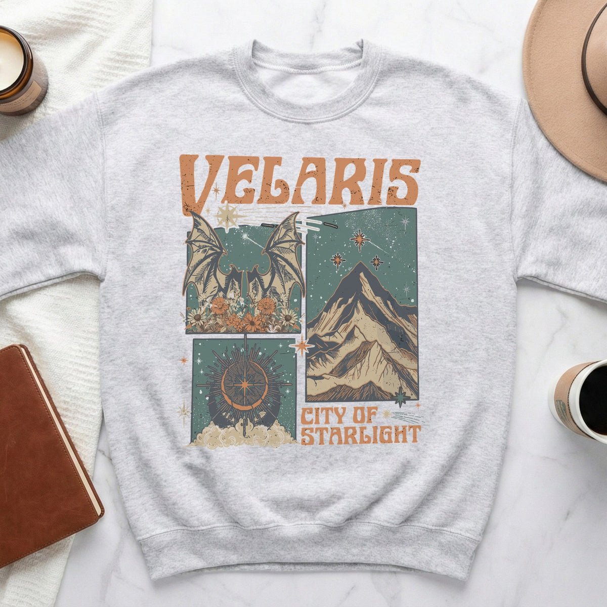 Velaris City of Starlight Celestial Mountain Sweatshirt
