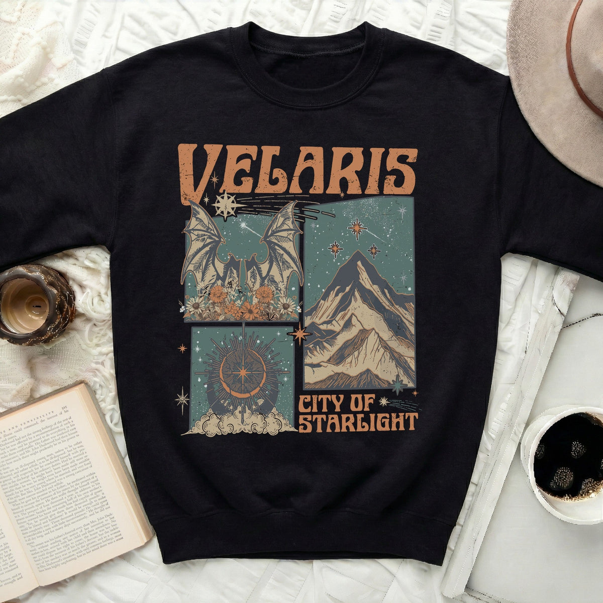 Velaris City of Starlight Celestial Mountain Sweatshirt