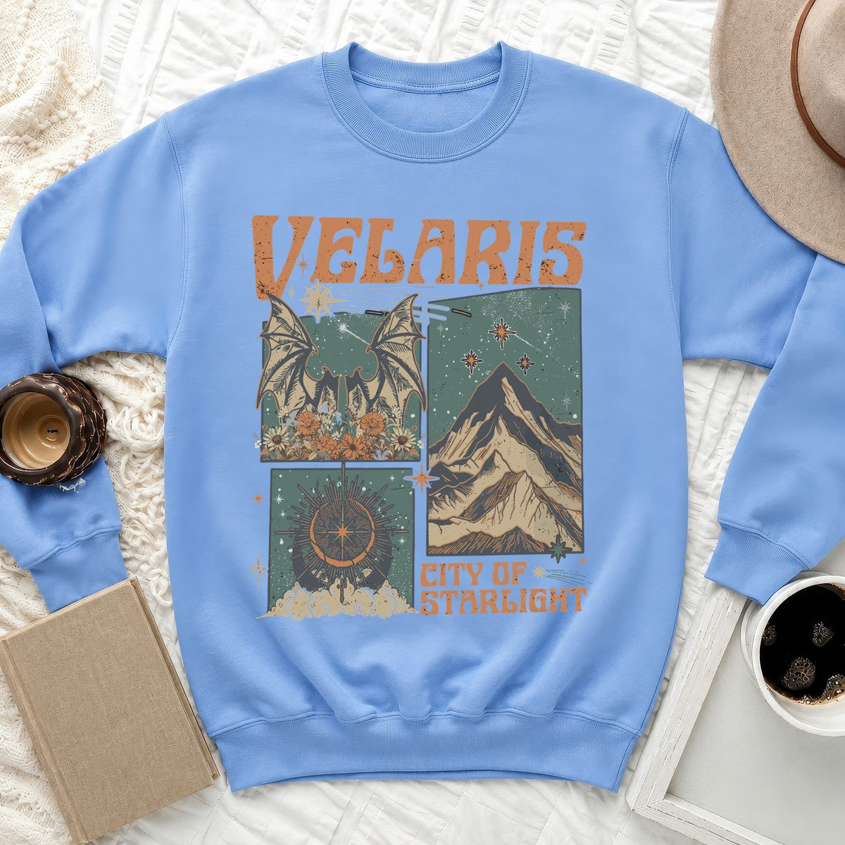 Velaris City of Starlight Celestial Mountain Sweatshirt
