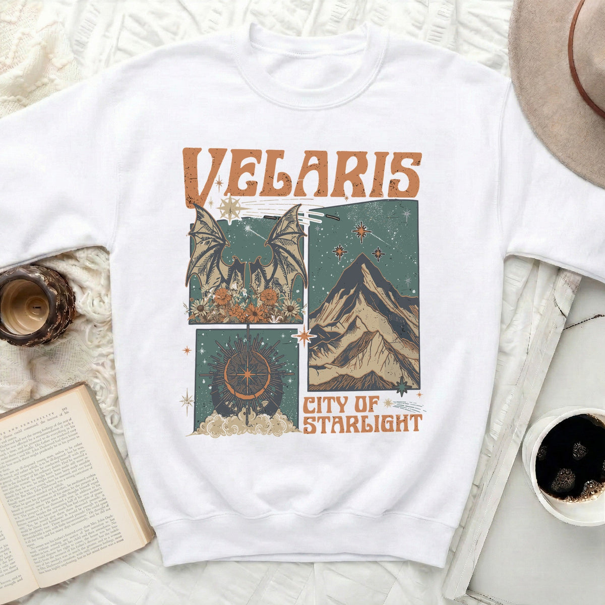 Velaris City of Starlight Celestial Mountain Sweatshirt