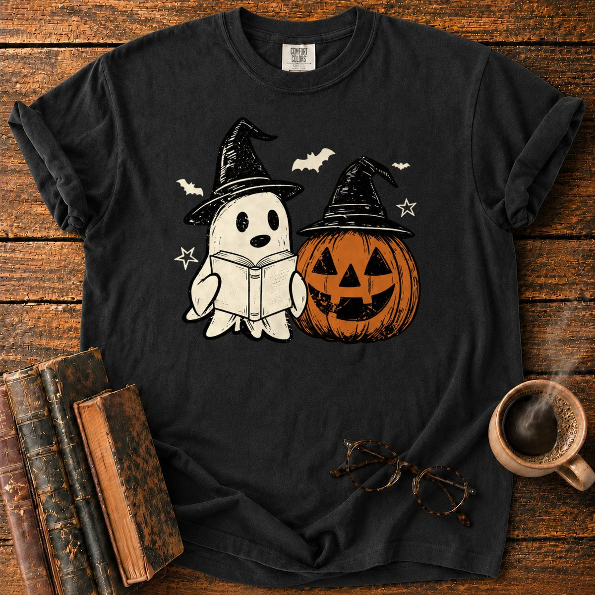Vintage Ghost And Jack O’ Lantern T-Shirt in Black – BooksThreads