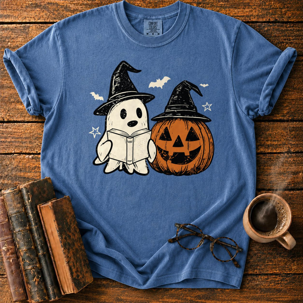 Vintage Ghost And Jack O’ Lantern T-Shirt in Denim – BooksThreads