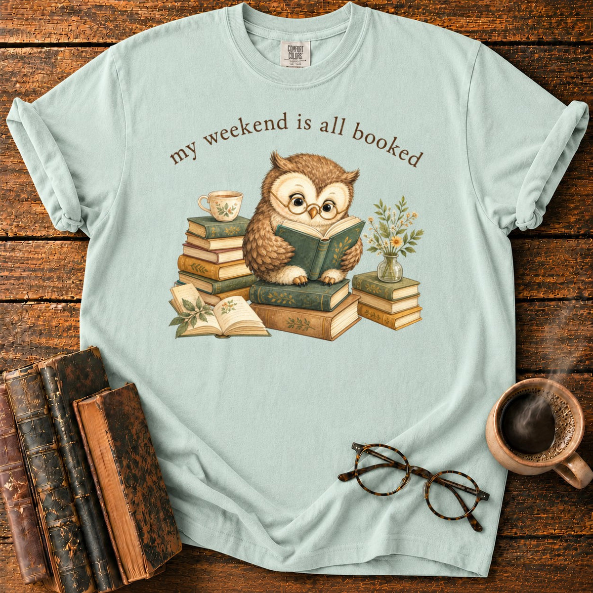 Vintage My Weekend Is All Booked T-Shirt in Bay – BooksThreads
