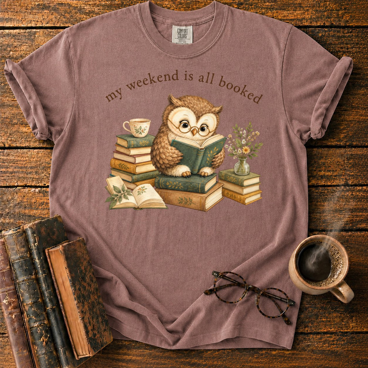 Vintage My Weekend Is All Booked T-Shirt in Espresso – BooksThreads