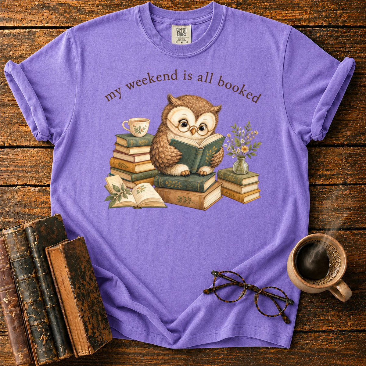 Vintage My Weekend Is All Booked T-Shirt in Violet – BooksThreads