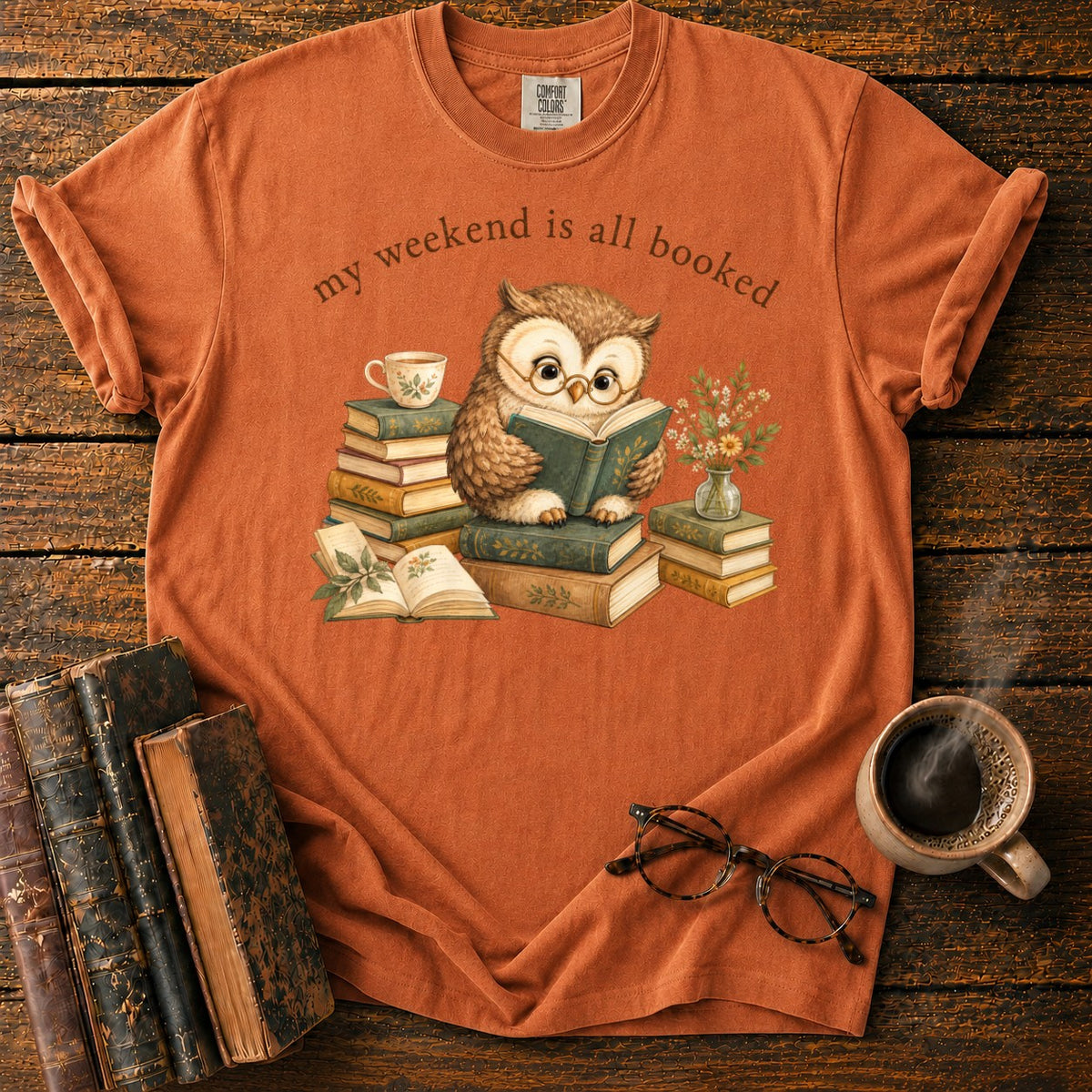 Vintage My Weekend Is All Booked T-Shirt in Yam – BooksThreads