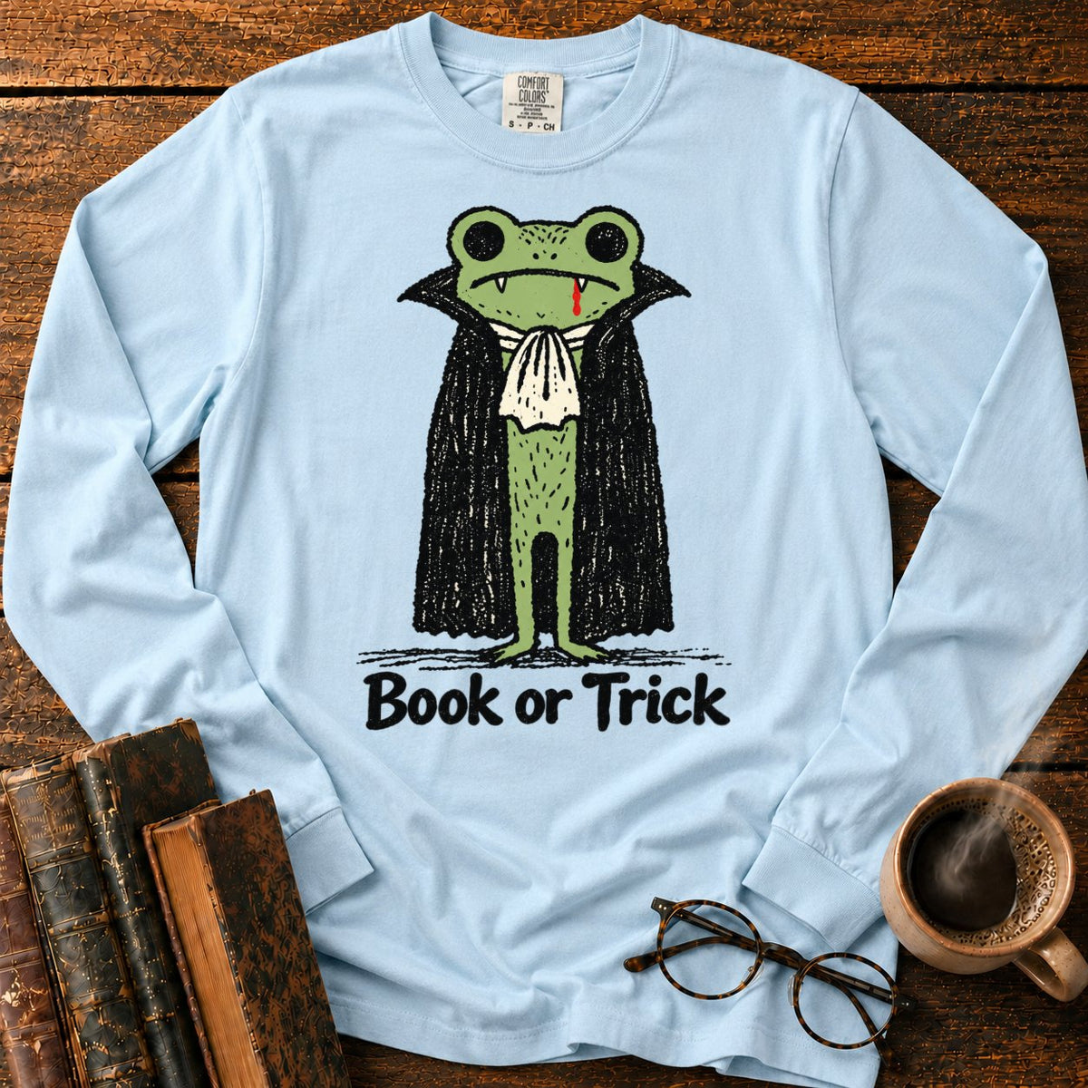Vintage Vampire Frog LS T-Shirt in Chambray – BooksThreads