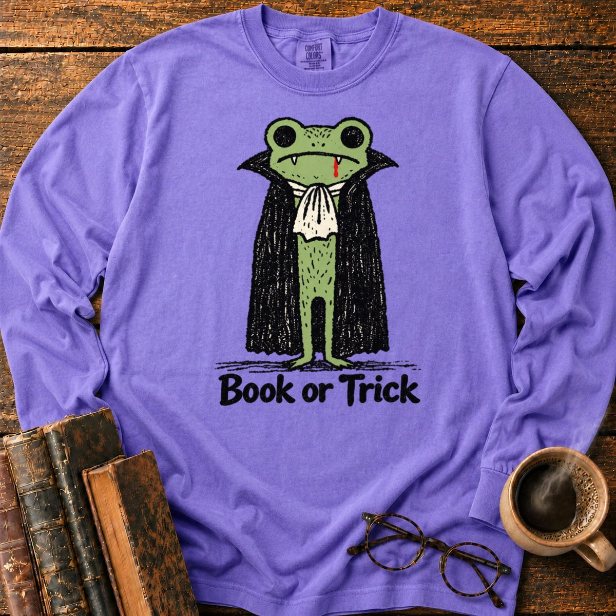 Vintage Vampire Frog LS T-Shirt in Violet – BooksThreads