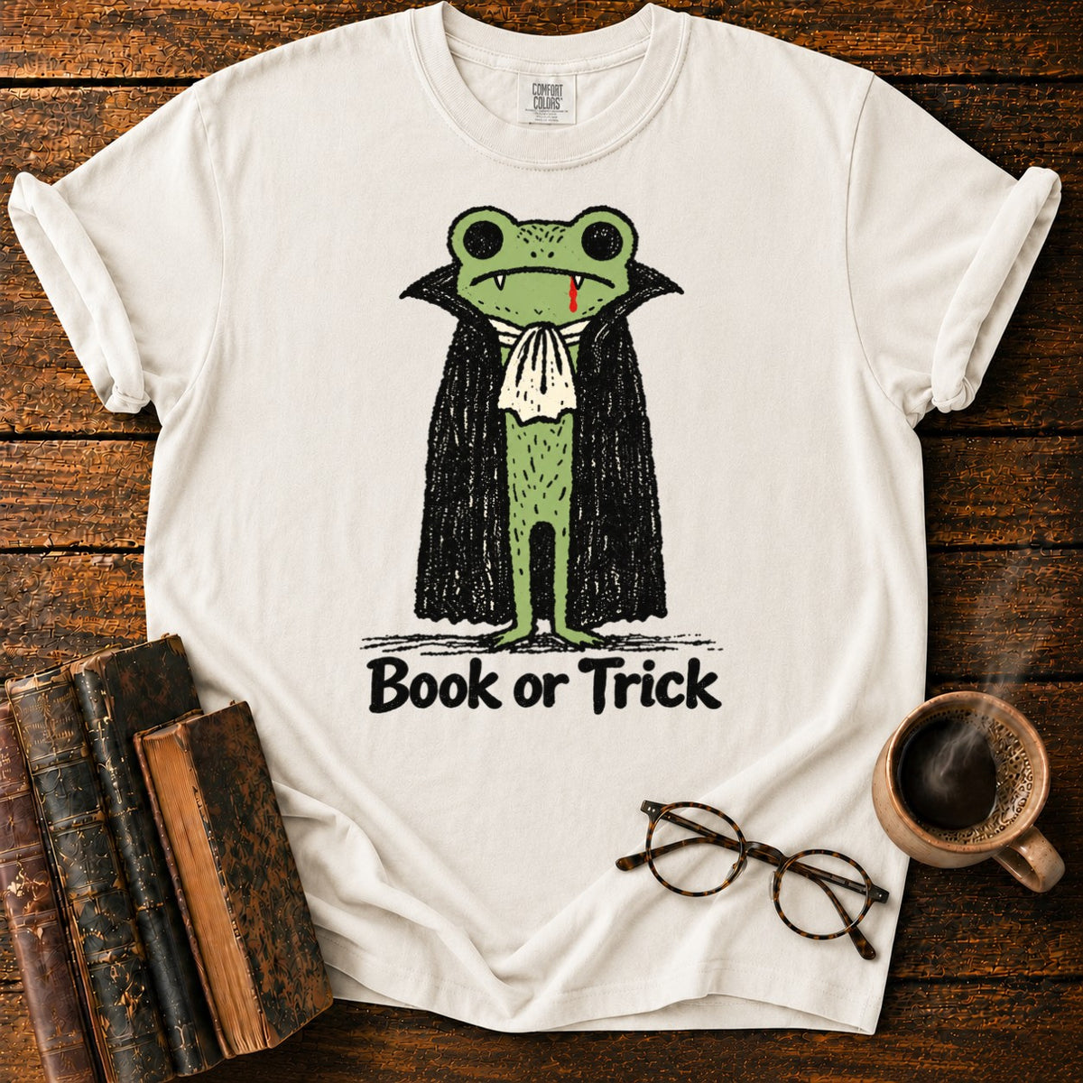 Vintage Vampire Frog T-Shirt in White – BooksThreads