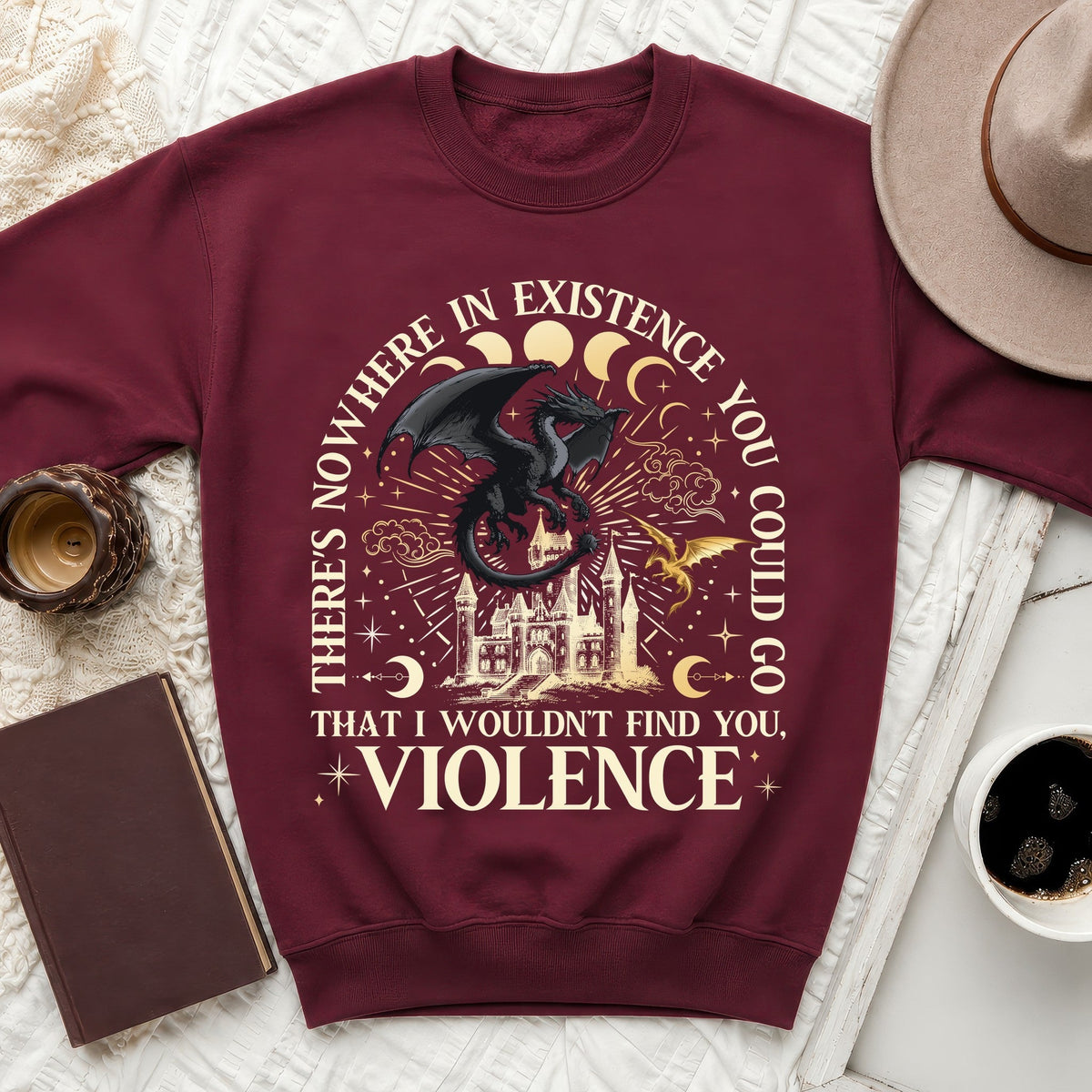 Violence Dragon Rider Iron Flame Quote Sweatshirt