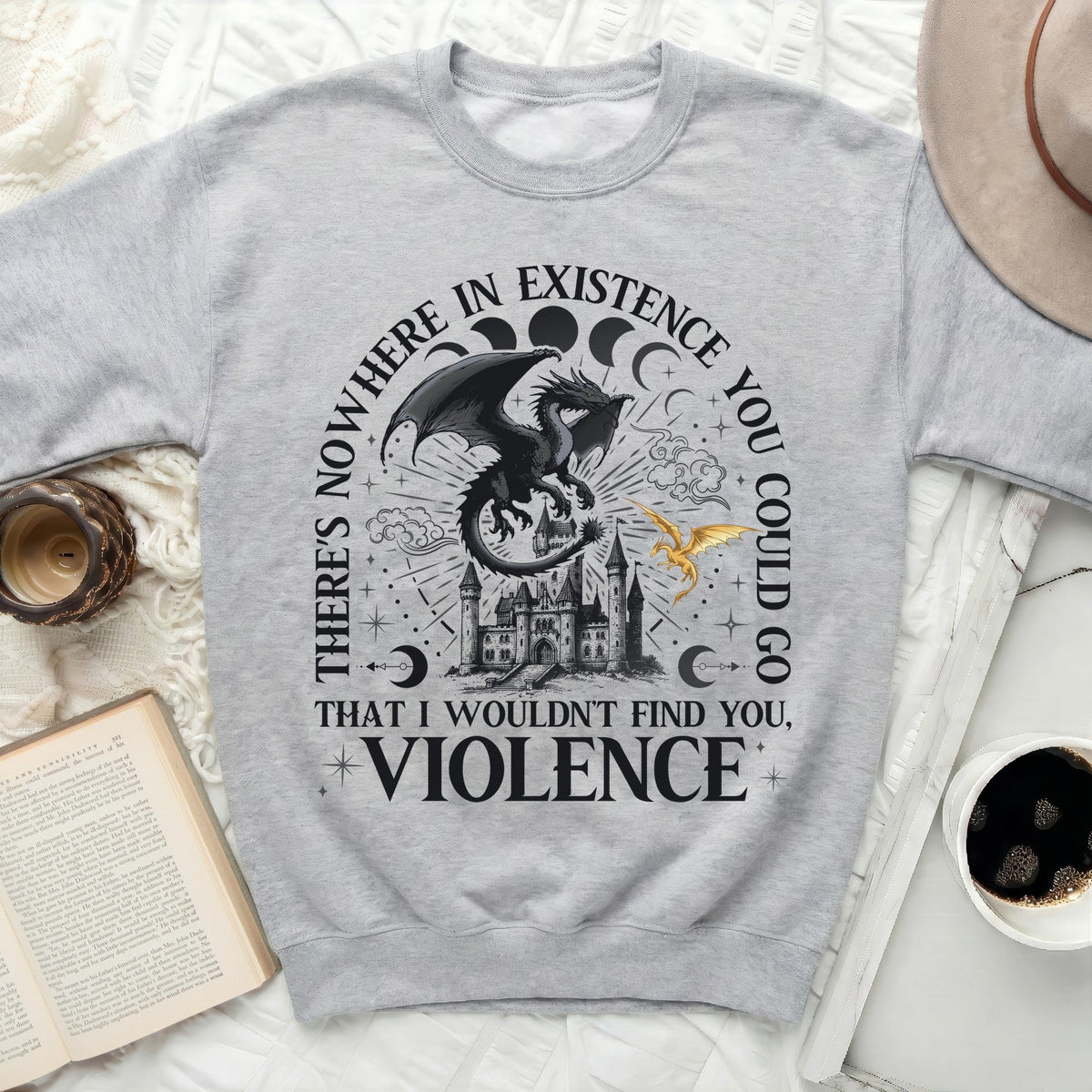 Violence Dragon Rider Iron Flame Quote Sweatshirt