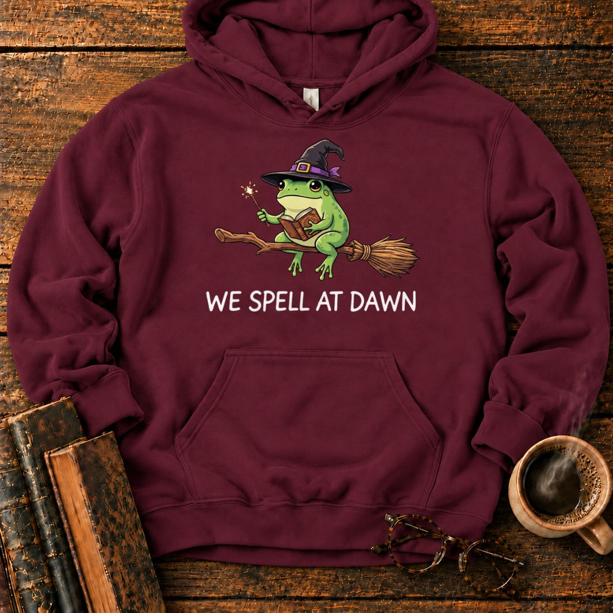 We Spell At Dawn Hoodie in Maroon – BooksThreads