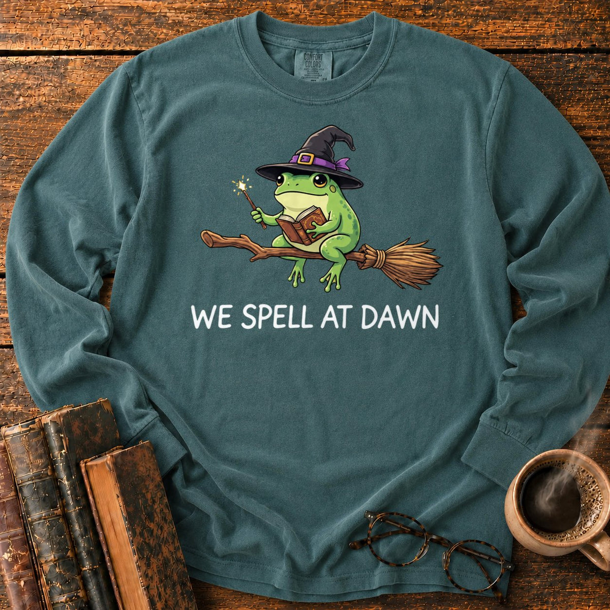 We Spell At Dawn LS T-Shirt in Blue Spruce – BooksThreads