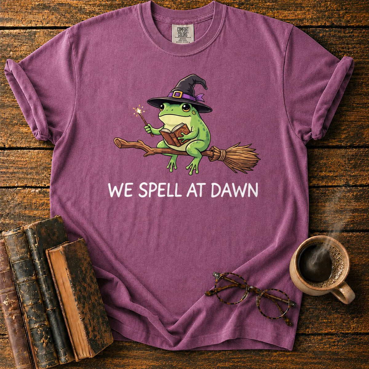 We Spell At Dawn T-Shirt in Berry – BooksThreads