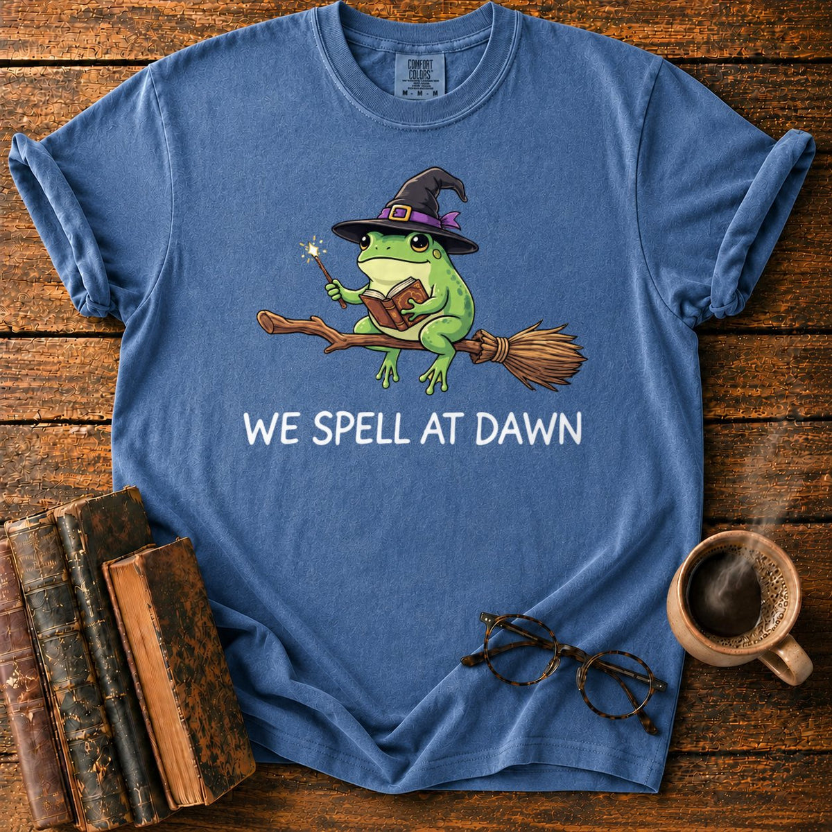 We Spell At Dawn T-Shirt in Denim – BooksThreads