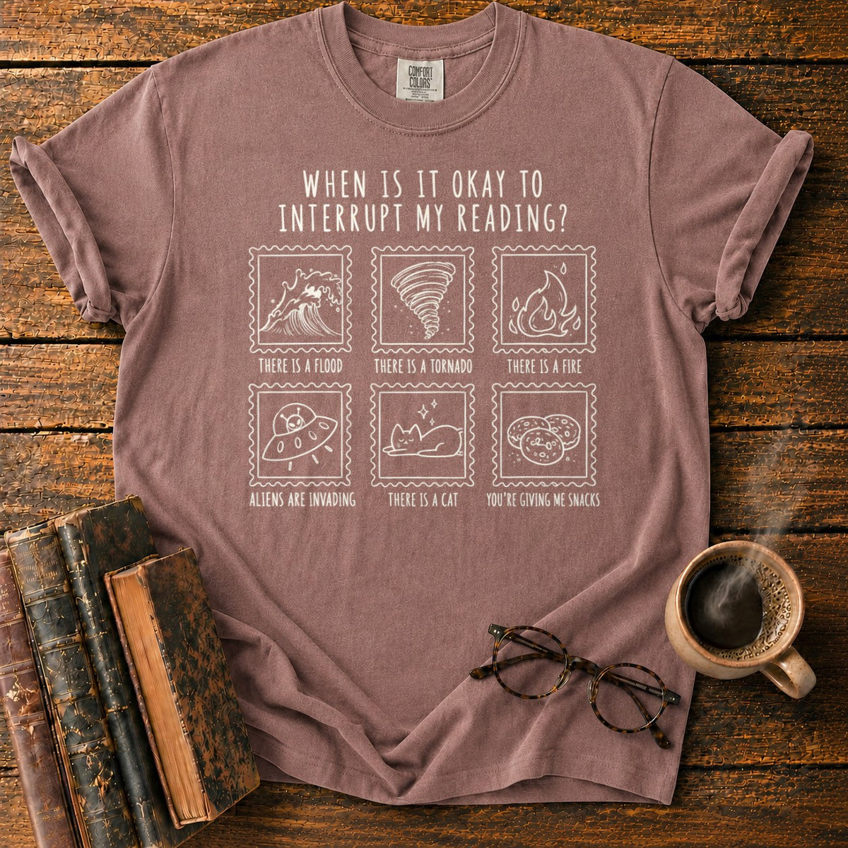 When Is It Okay To Interrupt My Reading T-Shirt in Espresso – BooksThreads