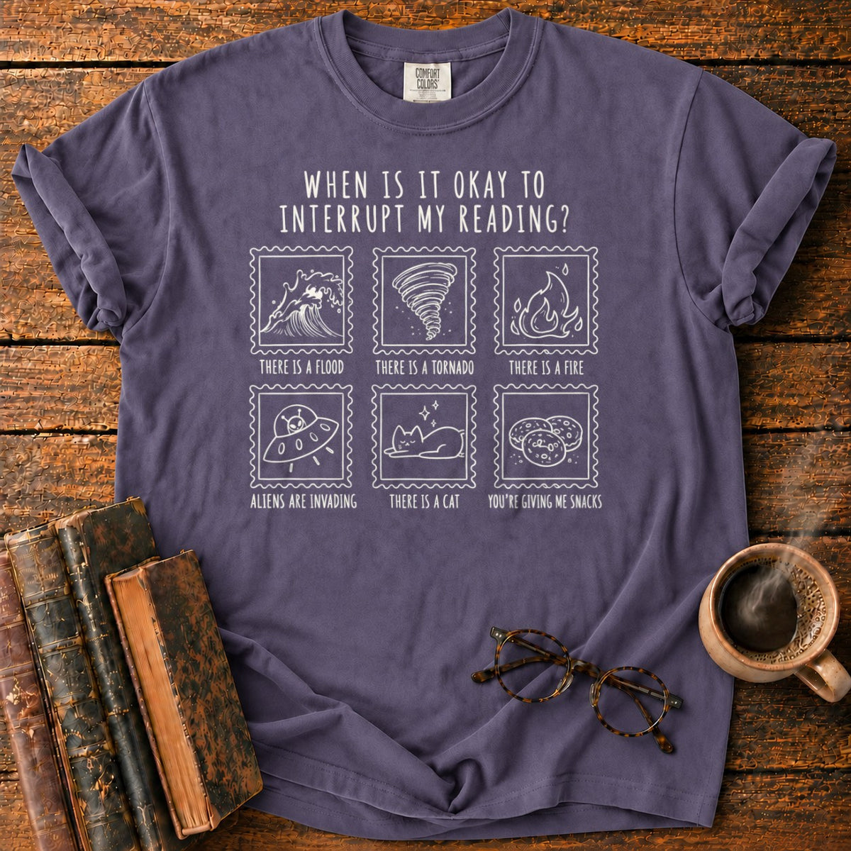 When Is It Okay To Interrupt My Reading T-Shirt in Grape – BooksThreads