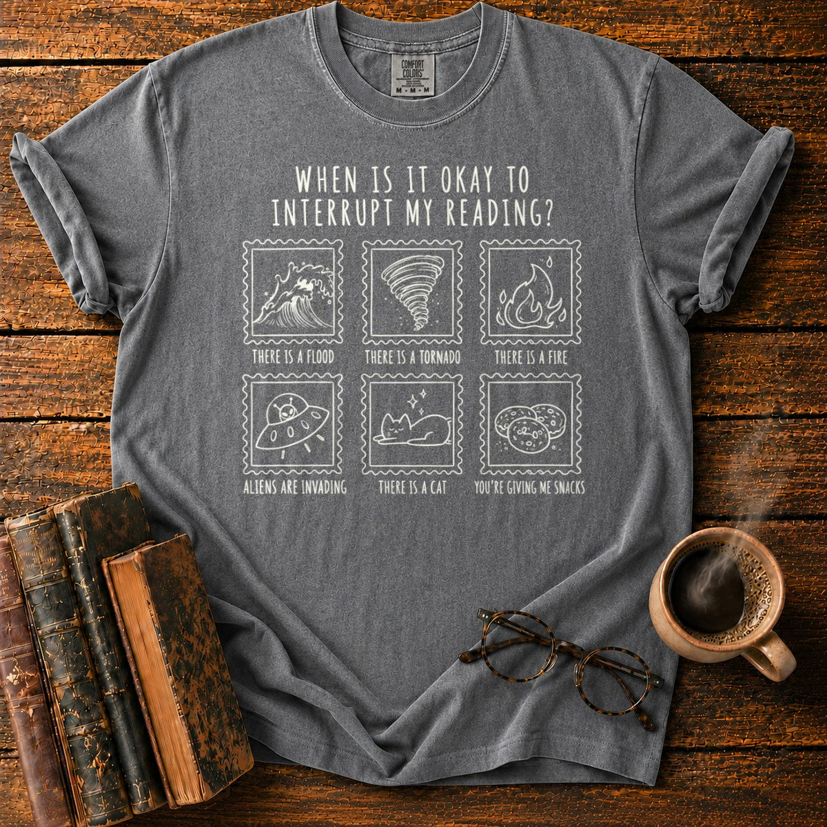 When Is It Okay To Interrupt My Reading T-Shirt in Pepper – BooksThreads