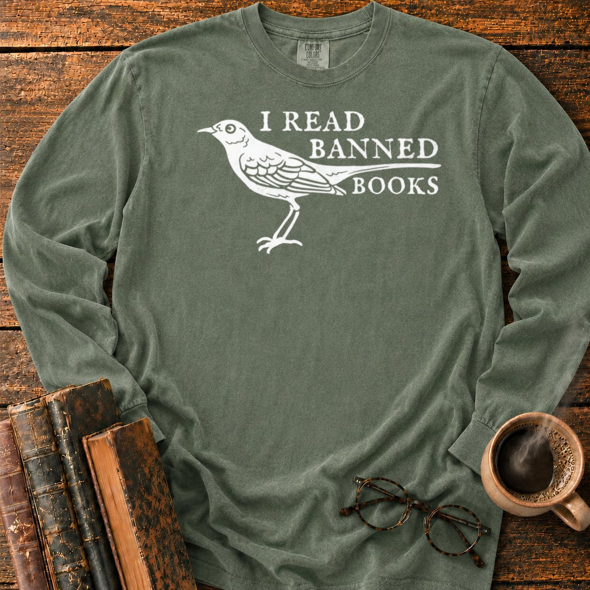 White Songbird And Banned Books LS T-Shirt in Hemp – BooksThreads