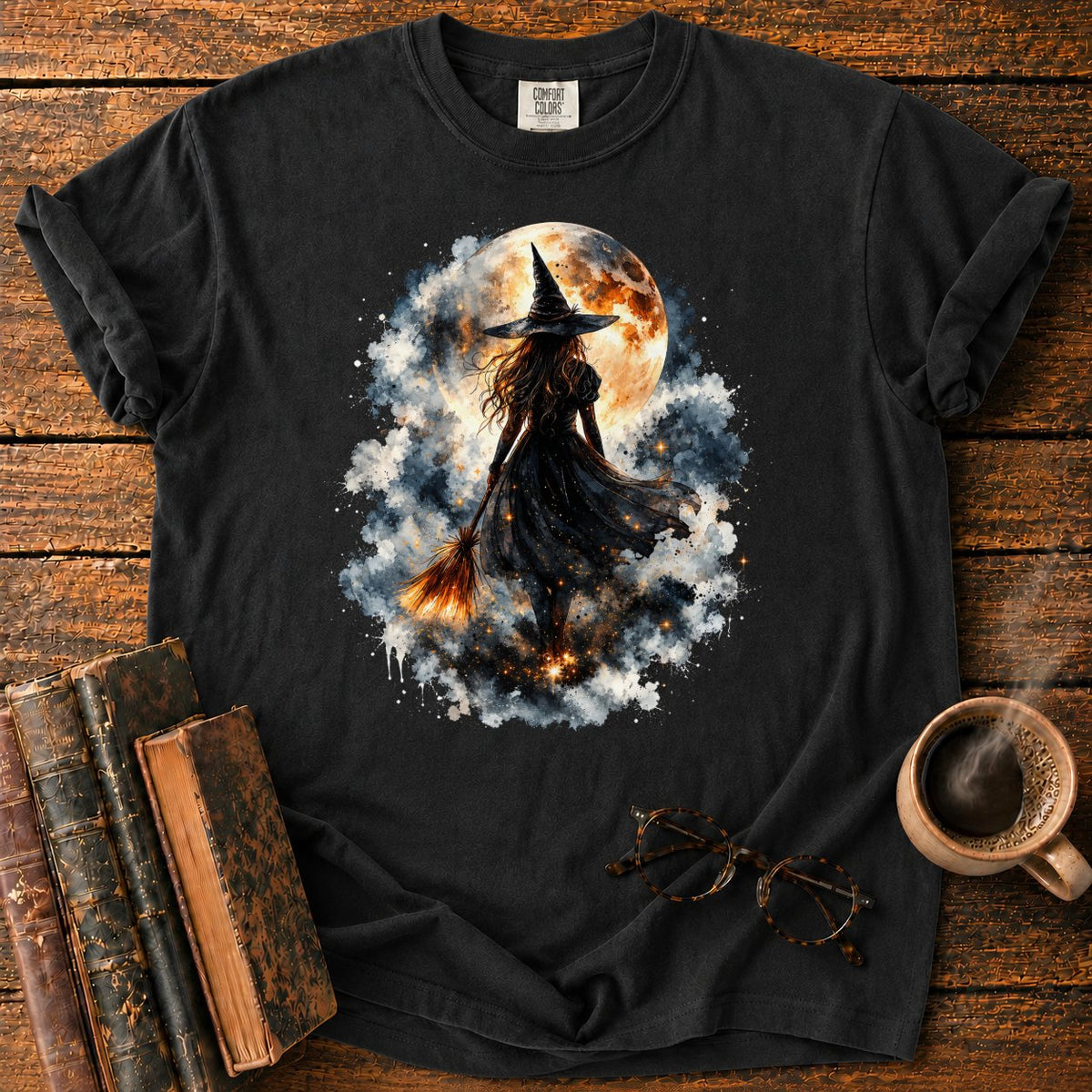 Witch Moon Watercolor T-Shirt in Black – BooksThreads