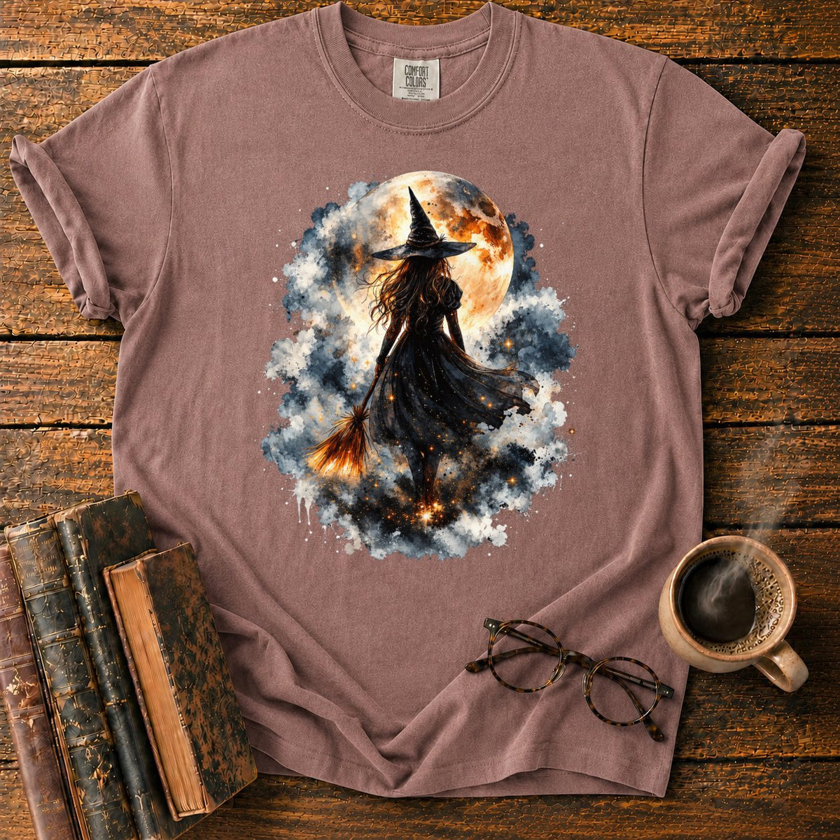 Witch Moon Watercolor T-Shirt in Espresso – BooksThreads