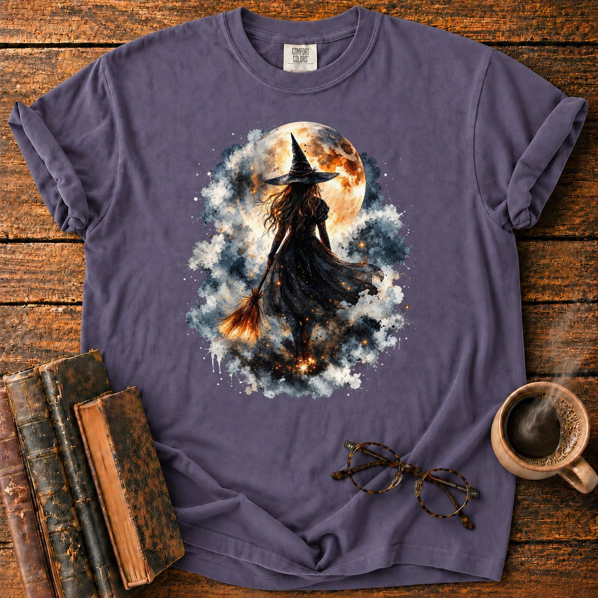 Witch Moon Watercolor T-Shirt in Grape – BooksThreads