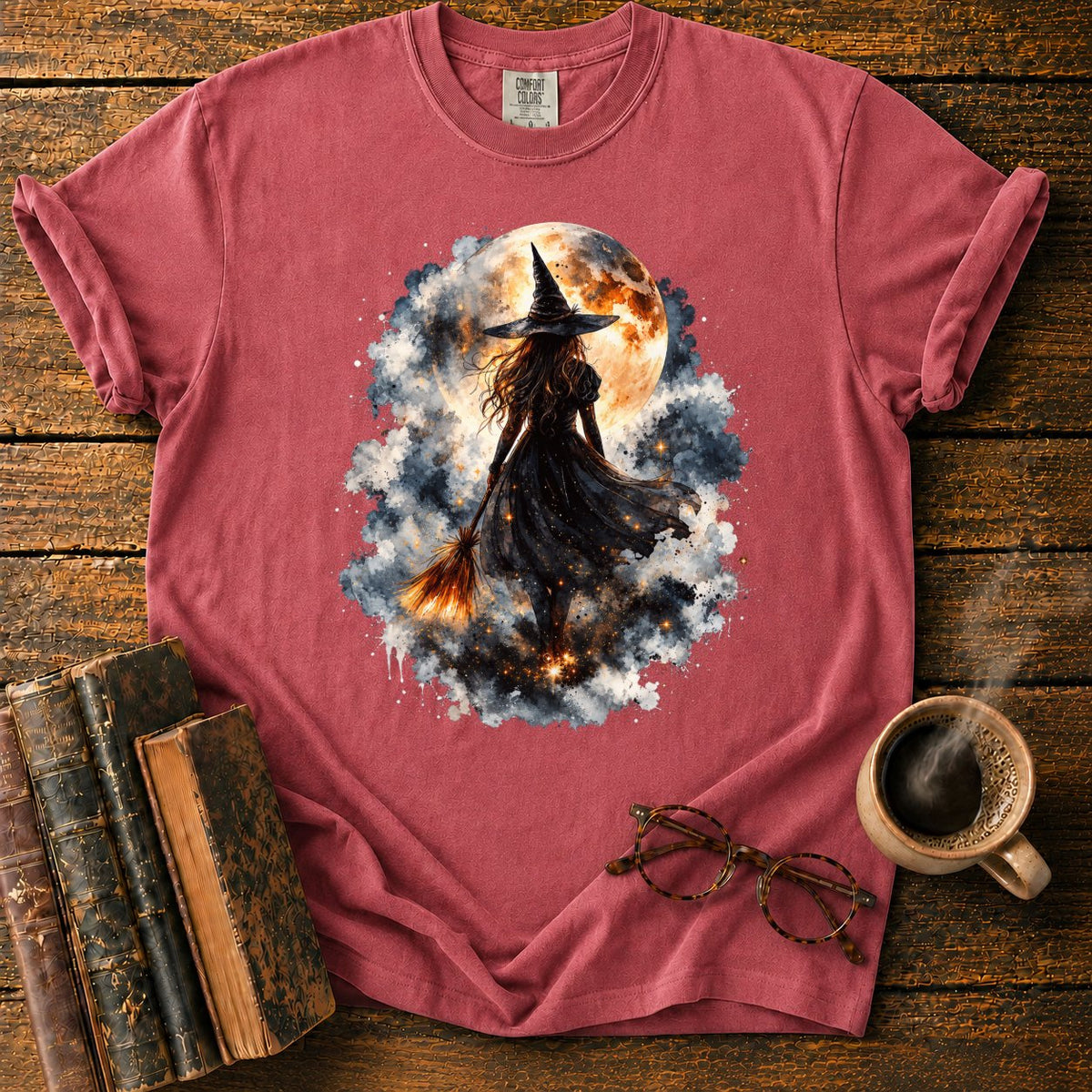 Witch Moon Watercolor T-Shirt in Watermelon – BooksThreads