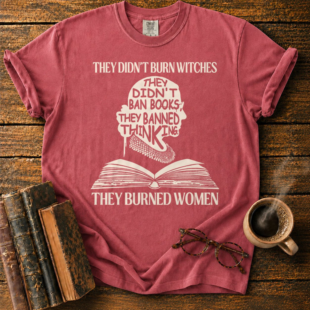 Witches, Books, And Banned Thinking T-Shirt in Watermelon – BooksThreads