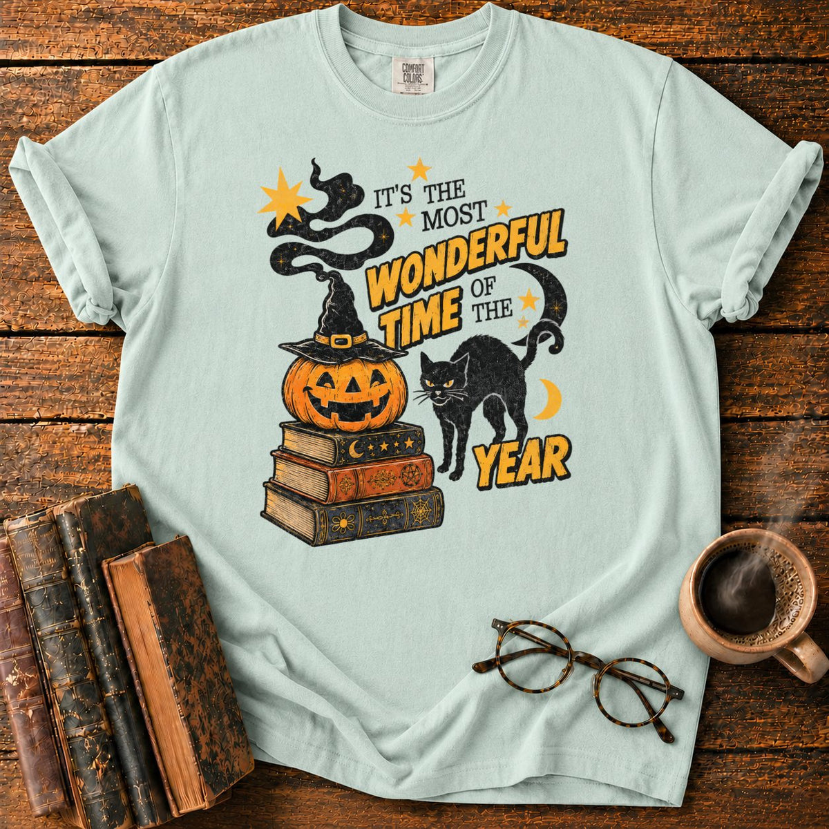 Wonderful Halloween Night T-Shirt in Bay – BooksThreads