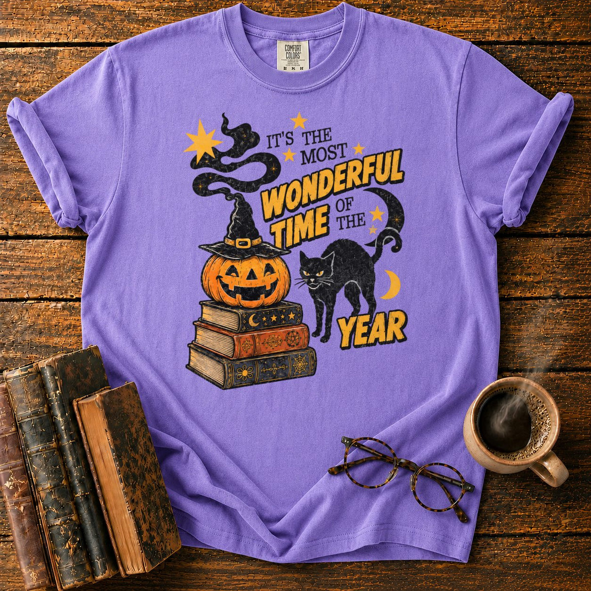 Wonderful Halloween Night T-Shirt in Violet – BooksThreads