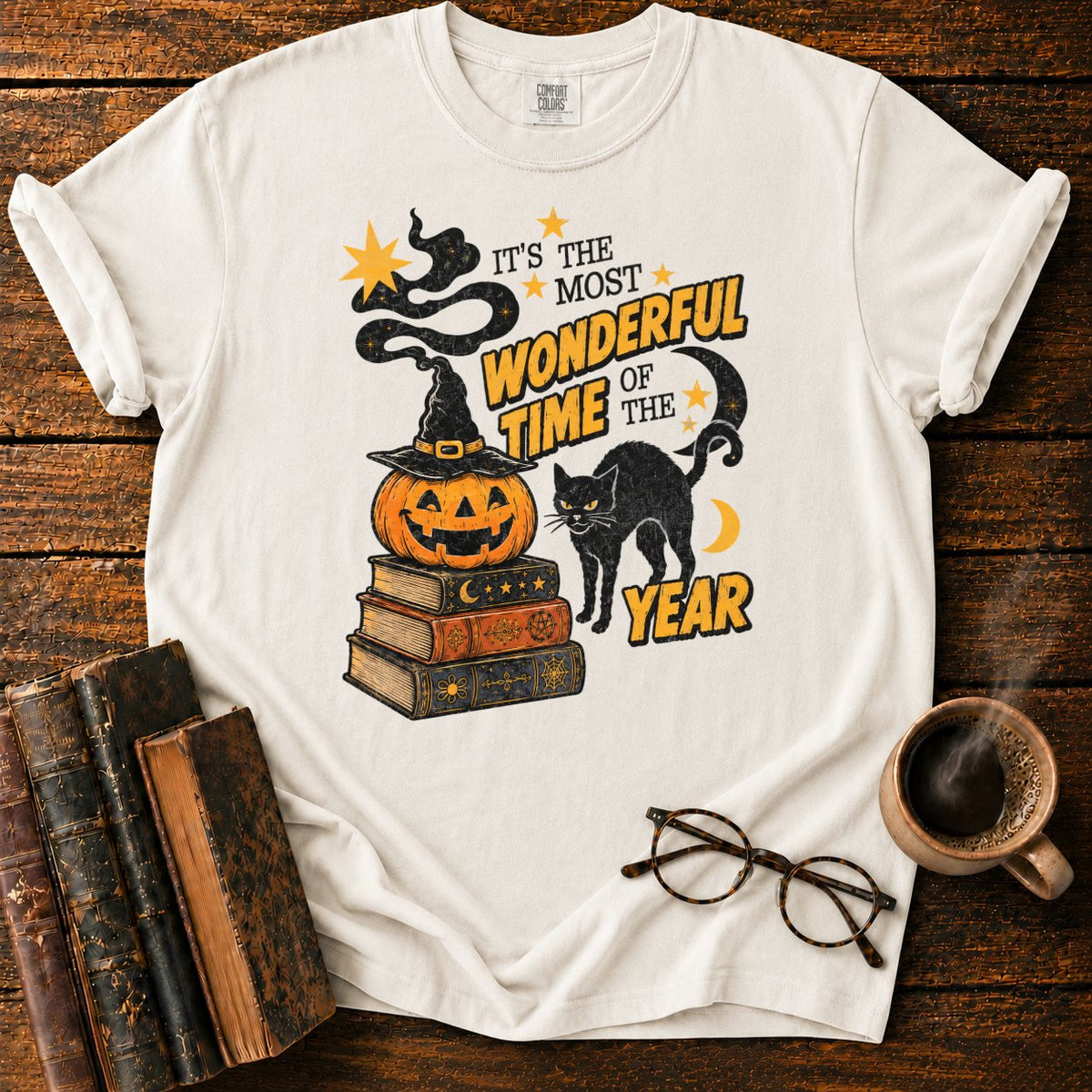 Wonderful Halloween Night T-Shirt in White – BooksThreads