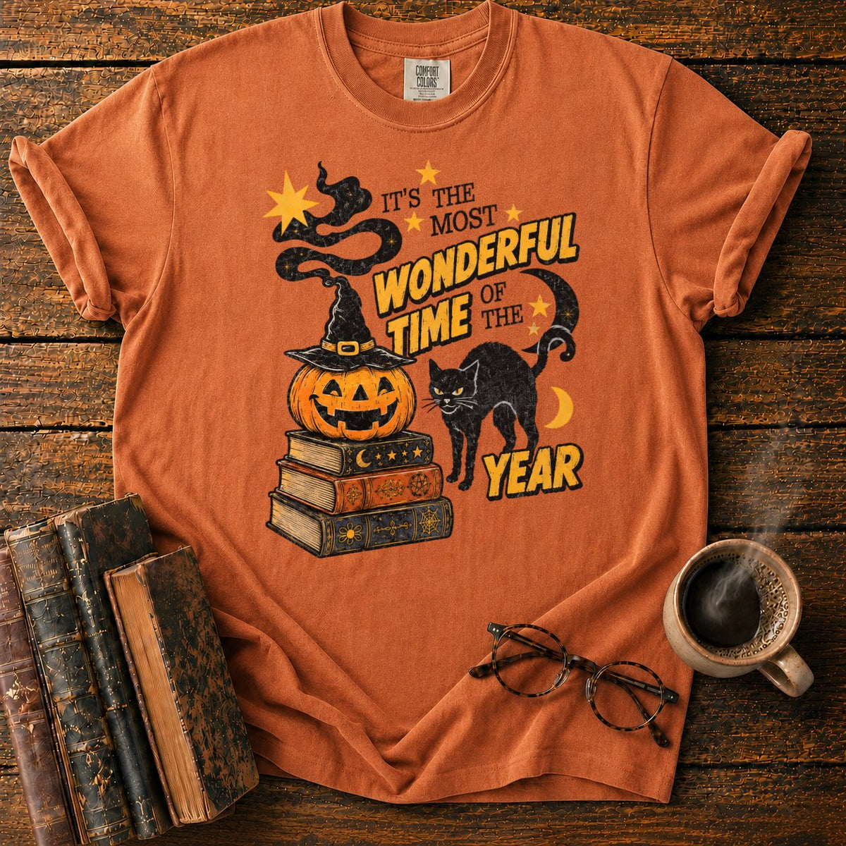 Wonderful Halloween Night T-Shirt in Yam – BooksThreads